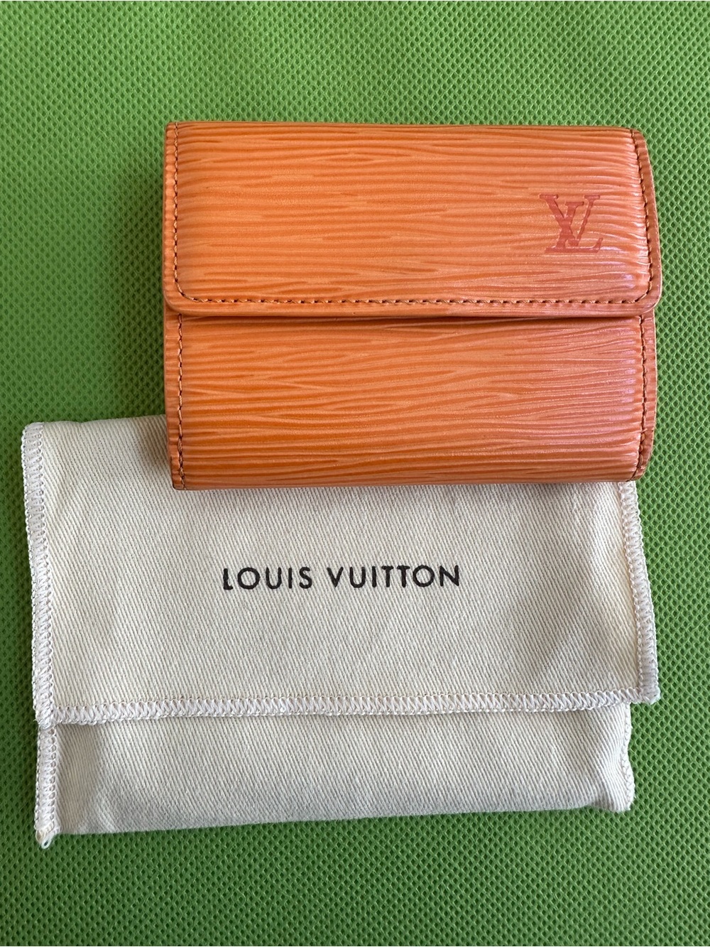 Louis Vuitton Orange Epi Leather Trifold Wallet